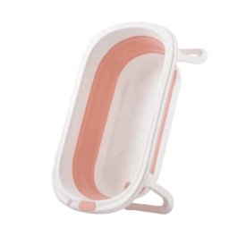 Cadita pliabila cu supapa de scurgere, pentru bebelusi, roz