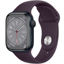 Ceas Smartwatch Apple Watch Series 8, GPS, 41mm Midnight Aluminium Case, Elderberry Sport Band