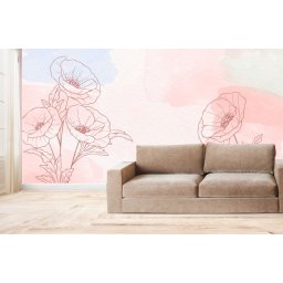 Fototapet autocolant - Watercolour artwork with flowers