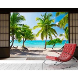 Fototapet vinyl cu efect 3D Usa Shoji - Tropical - 360x240 cm