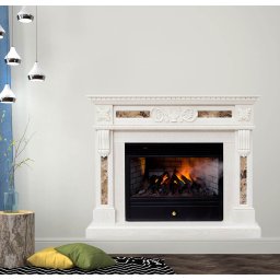 Autocolant decorativ cu efect 3D - Semineu Alb - 111x90 cm