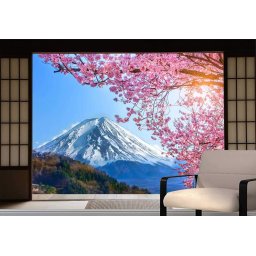 Fototapet vinyl cu efect 3D Usa Shoji - Muntele Fuji - 360x240 cm