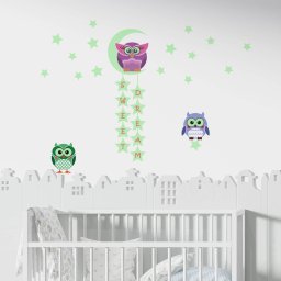 Sticker Owl Moon Stars