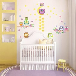 Sticker Owl Flowers Trees and Owl Tree Star