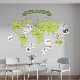 Sticker Around the World Map