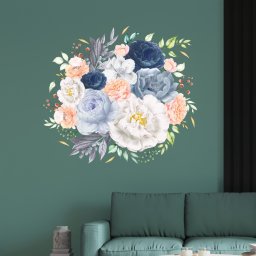 Sticker Pink and Blue Watercolour Flowers
