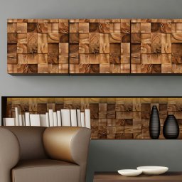 Sticker Square Timber Pattern , Brown