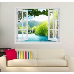Fereastra cu efect 3D - Lacurile Plitvice Croatia - 119x93 cm