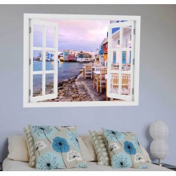 Fereastra cu efect 3D - Cicladele, Grecia - 119x93 cm