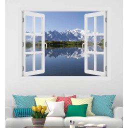 Fereastra cu efect 3D - Masivul Mont Blanc - 119x93 cm