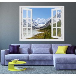 Fereastra cu efect 3D - Muntii Altai, Rusia - 119x93 cm