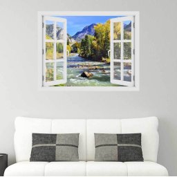 Fereastra cu efect 3D - Rau in muntii Colorado - 119x93 cm