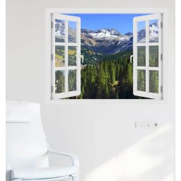 Fereastra cu efect 3D - Munti din Colorado toamna - 119x93 cm