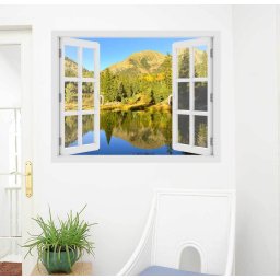 Fereastra cu efect 3D - Linistea muntilor in Colorado - 119x93 cm