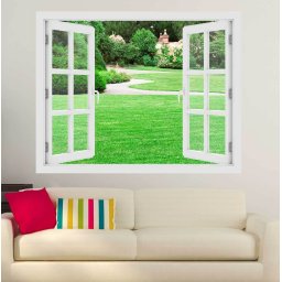 Fereastra cu efect 3D - Gradina Magica - 119x93 cm