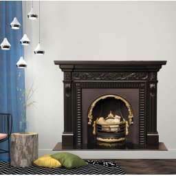 Autocolant decorativ cu efect 3D - Semineu Black Pearl - 119x93 cm