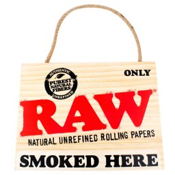 Semn din lemn RAW Smoked Here 23x30cm