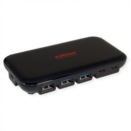 HUB USB 3.2 Gen 2 la 4 x USB-A + 3 x USB type C cu alimentare, Roline 14.02.5055*
