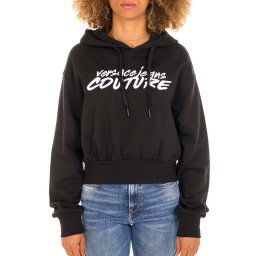 VERSACE JEANS COUTURE Hanorac O Logo Brush Embro Cotton Fleece 73HAIT16CF01T 73DP314 899 black