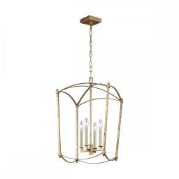 Candelabru Thayer QN-THAYER-4P-ADB, 4x40W E14, H:min 76,9 cm - max 231,8 cm, L:34,3 cm, metal auriu