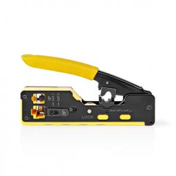 Cleste de sertizare/taiat/dezizolat pass through RJ12/RJ45, Nedis CCGG89510BK