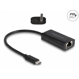 Adaptor USB 3.2 Gen1 type C la Gigabit LAN + PD 100W, Delock 61026