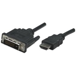 Manhattan Cablu monitor HDMI-DVI-D 24+1 M/M 3m negru