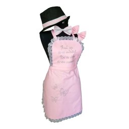 Set dezgatit mireasa 4 piese, model roz cu fluturasi, palarie neagra si fundita, SODIS181