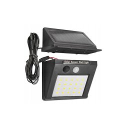 Lampă solară de perete cu LED, senzor și panou extern, 0,55W/3,7V, IP44