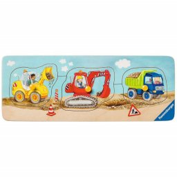 Puzzle Lemn Utilaje Constructii, 3 Piese