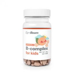 GymBeam Tablete masticabile cu vitamina B-complex pentru copii 120 tab. caisă