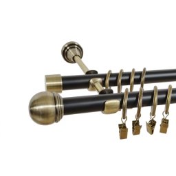 Galerie dubla duo TODI MAX 19/19 mm negru aur antic