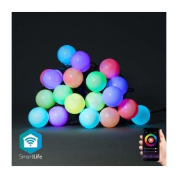 Nedis WIFILP03C20 - Șir LED RGB decorativ 20 LED/8 funcții 13m IP65 Wi-Fi Tuya