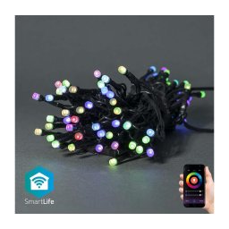 Nedis WIFILX01C42-LED Ghirlandă LED RGB pentru exterior, 42 x LED, 8 funcții, 8 m, IP65, Wi-Fi Tuya