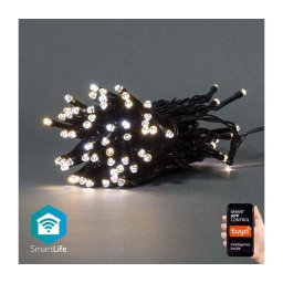 Nedis WIFILX02W50 - Ghirlandă LED cu 50 LED-uri, 8 funcții, 5 m, IP65, Wi‑Fi Tuya