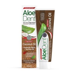 Pasta de dinti fara fluor cu ulei de cocos si arbore de ceai 100ml AloeDent