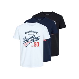 JACK & JONES Tricou 'Ethan' bleumarin / roșu / negru / alb