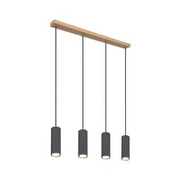 Lustră pe cablu ROBBY 4xGU10/35W/230V gri/maro Globo 57911-4HG