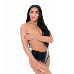 Me You Us Latex Crotchless Panties Black M