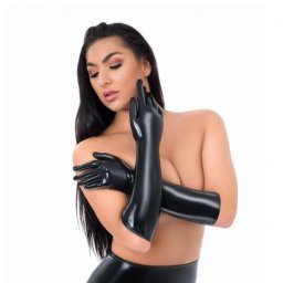 Me You Us Latex Full Length Gloves Black S