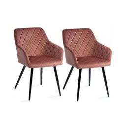 SET 2 scaune de dining RICO, roz, design modern