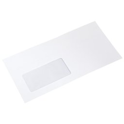 Plic DL alb autoadeziv, fereastra stanga, 1000 buc/cutie