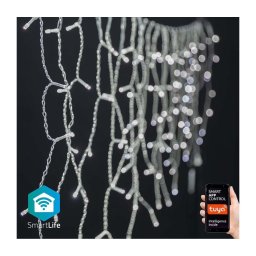 Nedis WIFILXC03W400 - LED perde Crăciun 400 LED, 8 funcții, 11m, IP65, Wi-Fi Tuy
