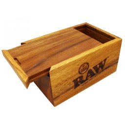Raw Cutie depozitare lemn salcam cu capac Slide 19cm x 13cm