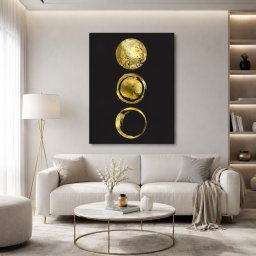 Tablou Golden circular symbols (single)