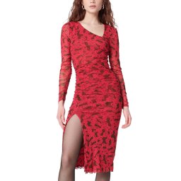 DIANE VON FURSTENBERG Rochie Dvf Edyna Dress DVFDL3Q022CCTBP B2340 crawling chain small beet pink