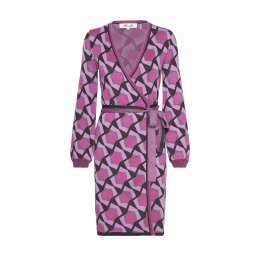 DIANE VON FURSTENBERG Rochie Dvf Alexio Wrap Dress DVFDR3Q002CGLWP B2342 cube geo large wine pink