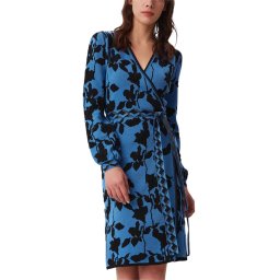 DIANE VON FURSTENBERG Rochie Dvf Bessina Wrap Dress DVFDR3Q004MNFSB B2370 midnight forest small black