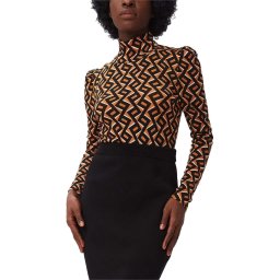 DIANE VON FURSTENBERG Blouse Dvf New Tanner Sweater DVFWL3Q015ZZDCL B2405 zig zag small camel