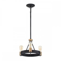 Lustră Silas QN-SILAS-3P-DZ, 3x60W E27, H:min 41,3 cm - max 117,5 cm, D:42,2 cm, metal zinc antichizat, alamă